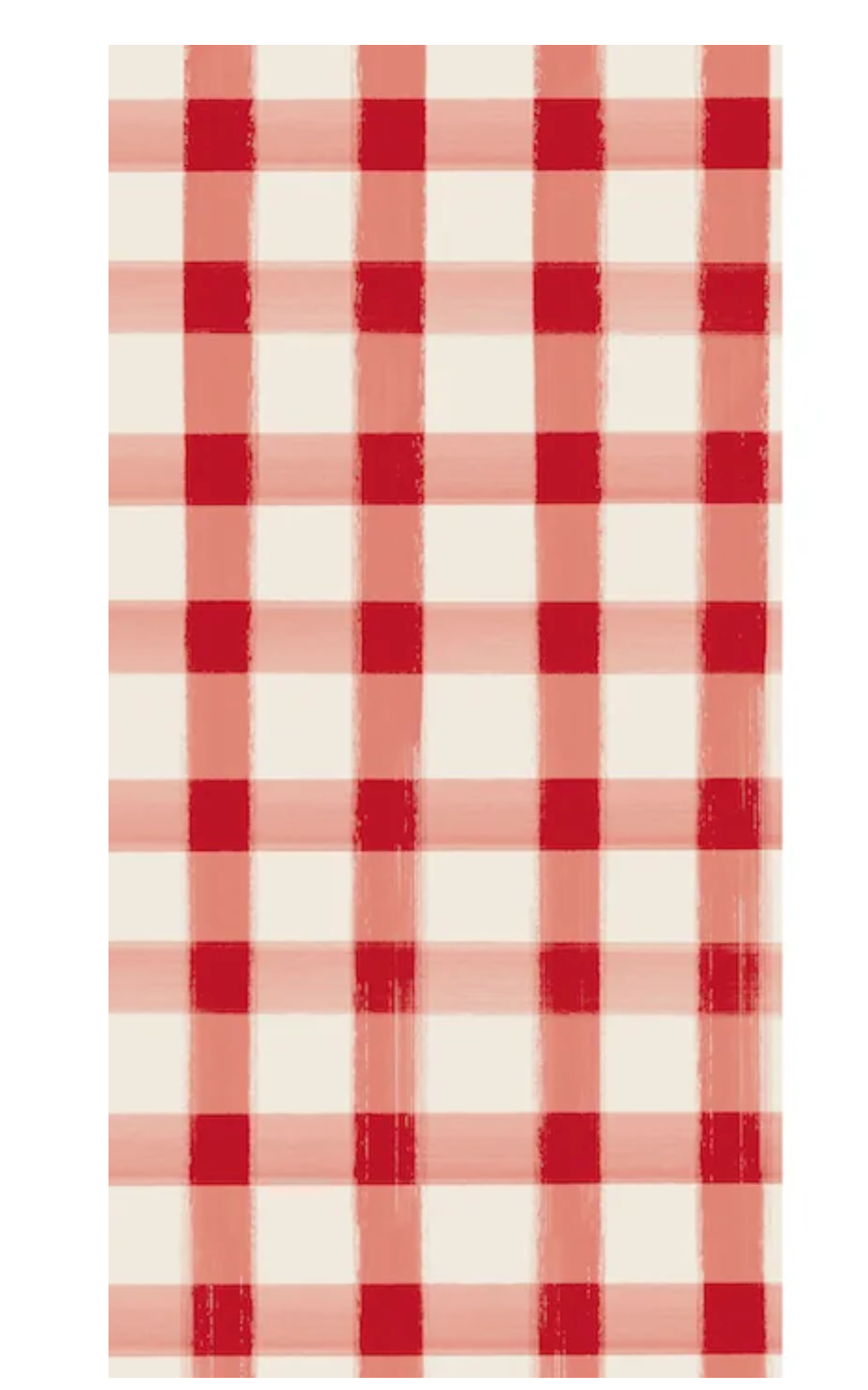 Red Painted Check Guest Napkins