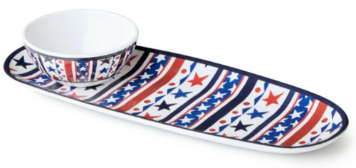 Stars and Stripes Melamine Chip & Dip Set