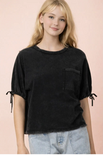 Mineral Washed Sleeve Tie Top