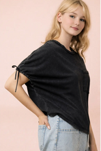 Mineral Washed Sleeve Tie Top