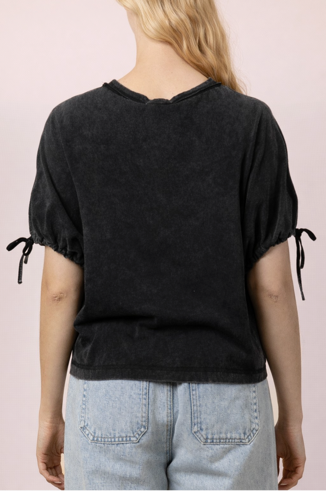 Mineral Washed Sleeve Tie Top