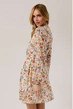 Long Sleeve Floral Print Mini Dress