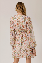 Long Sleeve Floral Print Mini Dress
