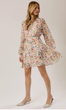 Long Sleeve Floral Print Mini Dress