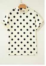 Beige Polka Dot Dolman Top