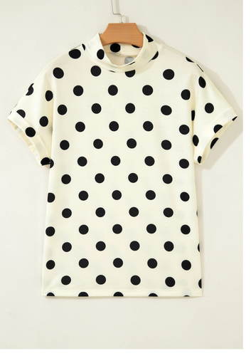 Beige Polka Dot Dolman Top