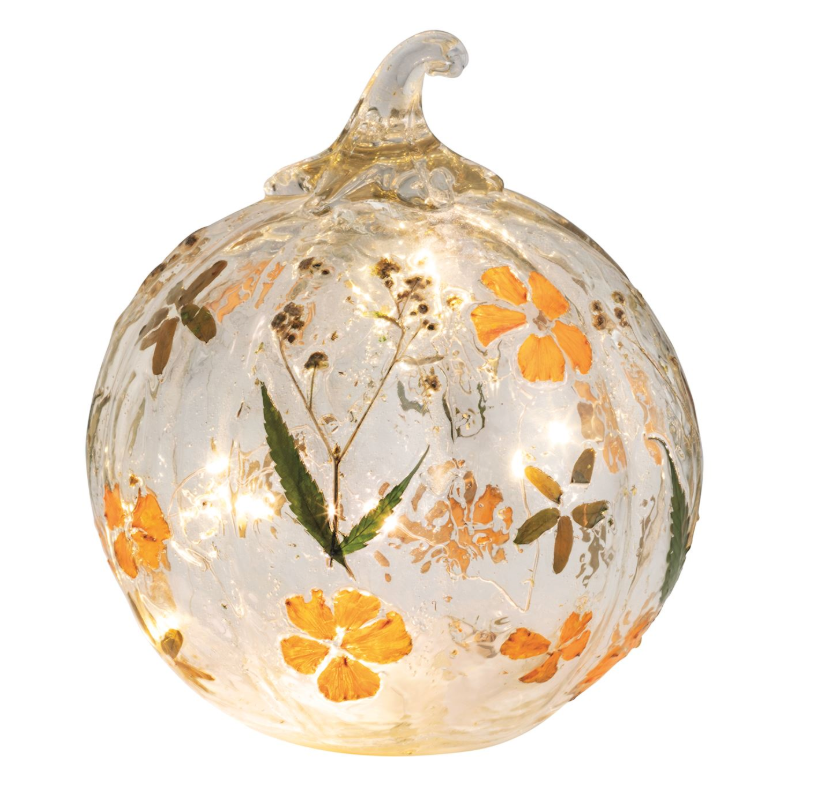 Large Gather LED Glass Pumpkin