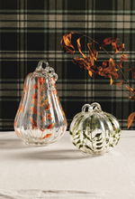 Large Painted Glass Pumpkin Sitter