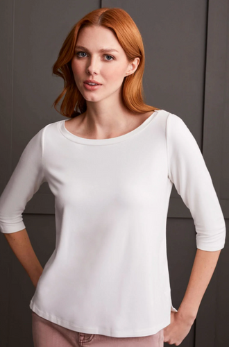 Wide Crew Neck Top w/ Side Slits