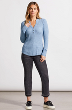 Soft Washed Waffle Henley Top w/ Buttons