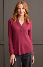 Soft Washed Waffle Henley Top w/ Buttons