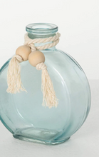 Sea-Blue Glass Bud Vases