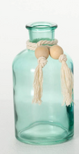 Sea-Blue Glass Bud Vases