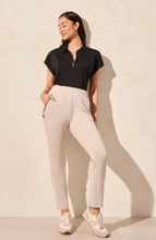 Techno Lux Contrast Trim Pull-On Ankle Pants