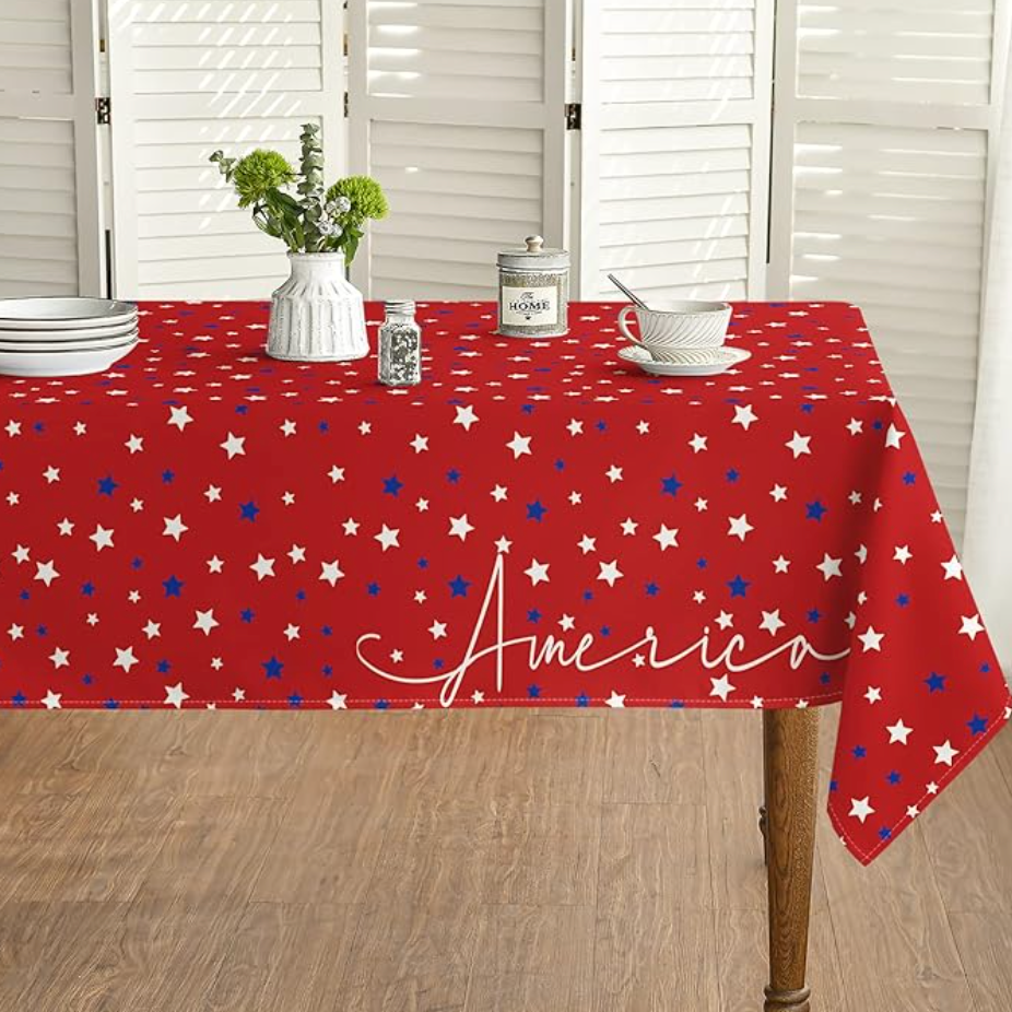 Patriotic Star Tablecloth 60x60 Inch