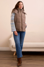 Quilted Puffer Vest with Removable Hood