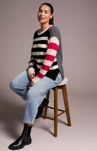 Soft Knit Combo Striped Boat Neck Sweater