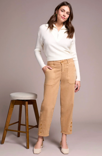 Stretch Twill Patch Pocket Ankle Pants