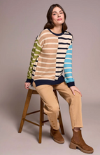 Multi Stripe Lightweight Crew Neck Swater