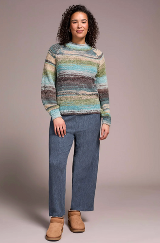 Boucle Yarn Mock Neck Puff Sleeve Sweater