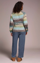 Boucle Yarn Mock Neck Puff Sleeve Sweater