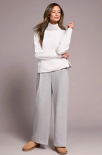 Puckered Knit Drop Shoulder Funnel Neck Top