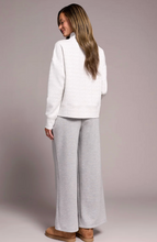 Puckered Knit Drop Shoulder Funnel Neck Top