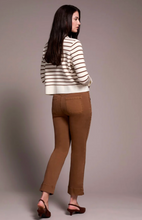 Double Knit Button-Front Stripe Cardigan