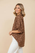 Floral Button Front Collared Blouse