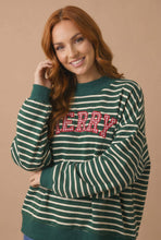 Stripe Letter Patchwork Pullover Top