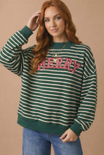 Stripe Letter Patchwork Pullover Top