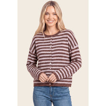 Striped Button Down Sweater Cardigan