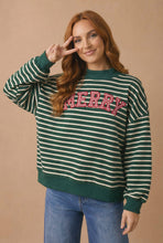 Stripe Letter Patchwork Pullover Top