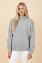 Oversized Mock Neck Exposed Seam Pullover