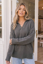 Grey Collared Knit Sweater