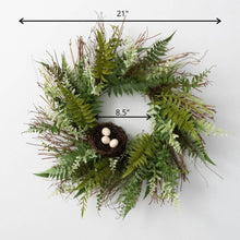 Fern Twig and Birds Nest Wreath