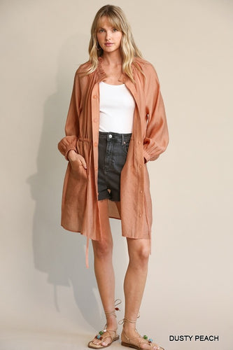 Cinch Waist Lightweight Kimono