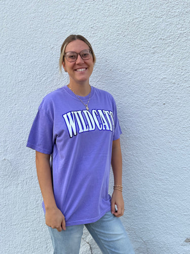Wildcats Metallic Puff Graphic Tee