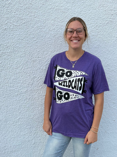 Go Wildcats Go Pennant Graphic Tee