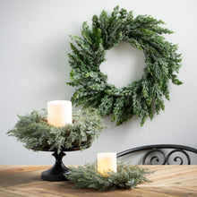 23" Frosted Green Cedar Wreath