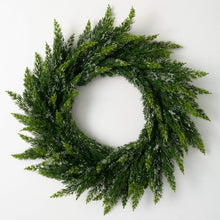 28" Frosted Green Cedar Wreath