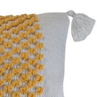 Hand Woven Poppy Pillow (Yellow)