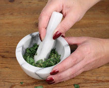 White Marble Mortar and Pestle Set