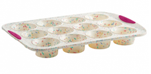 Structure Silicon 12 Count Muffin Pan in White Confetti