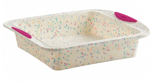 Structure Silicone Square Cake Pan in White Confetti