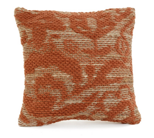 Jute/Cotton Rust and Natural Pillow
