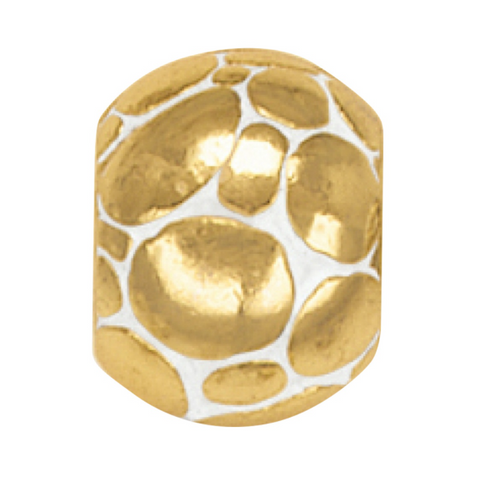 Pebble Bead - Gold/White