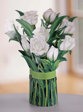 FreshCut Paper Pop-Up White Roses Bouquet