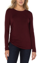 Crew Neck Top with Shirring
