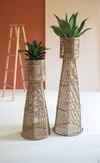 Seagrass and Iron Planter Towers